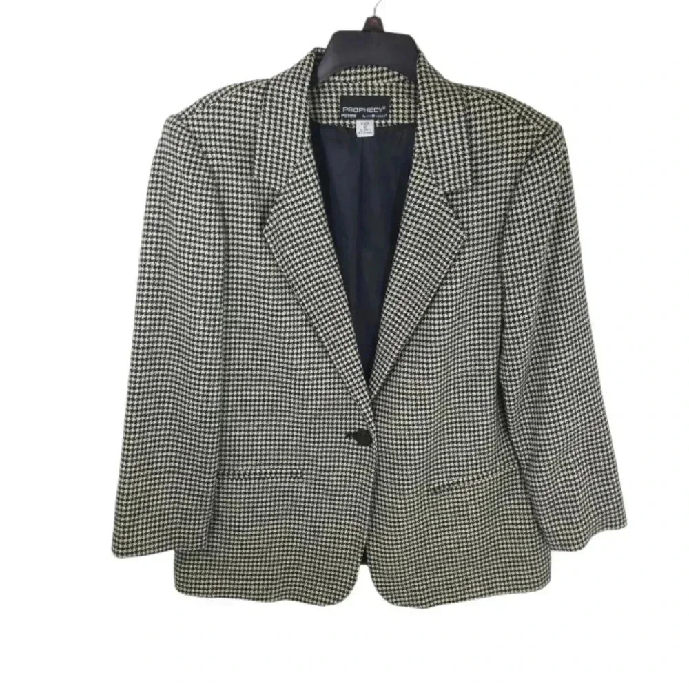 {Prophecy by Sag Harbor} 90s Vintage Women's Houndstooth Wool Blazer